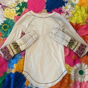 Free People - In The Mix Thermal Sweater - Cream - Small